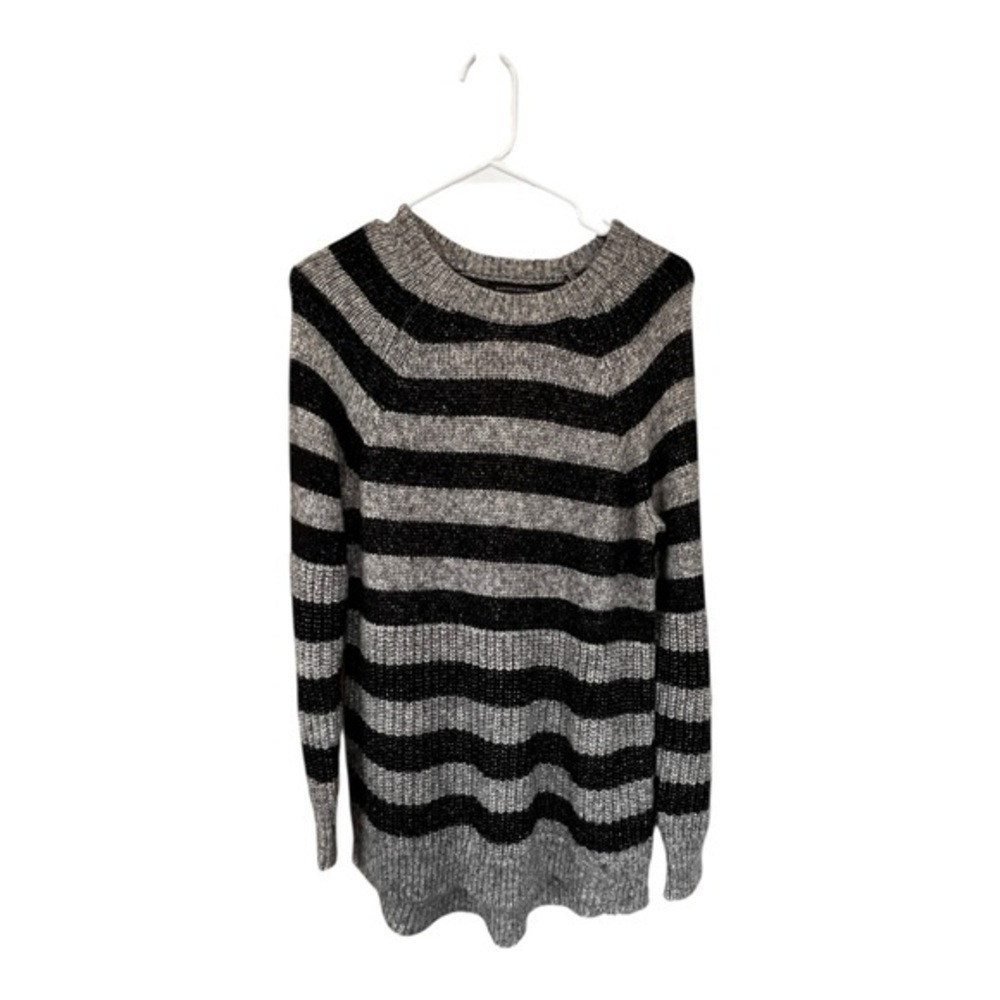 Banana Republic Black and Gray Striped Sweater